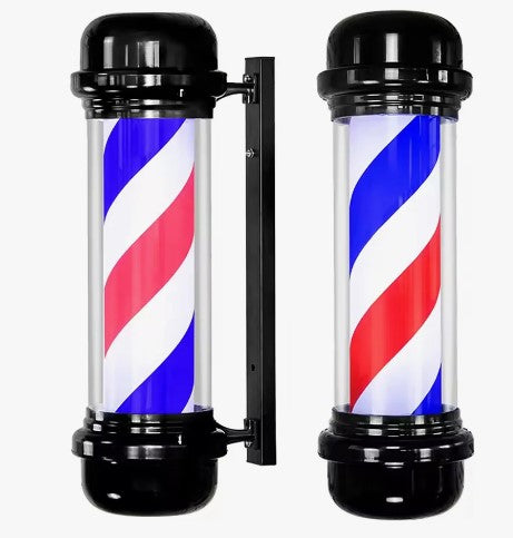 DR Barber Pole Light with Black metal frame