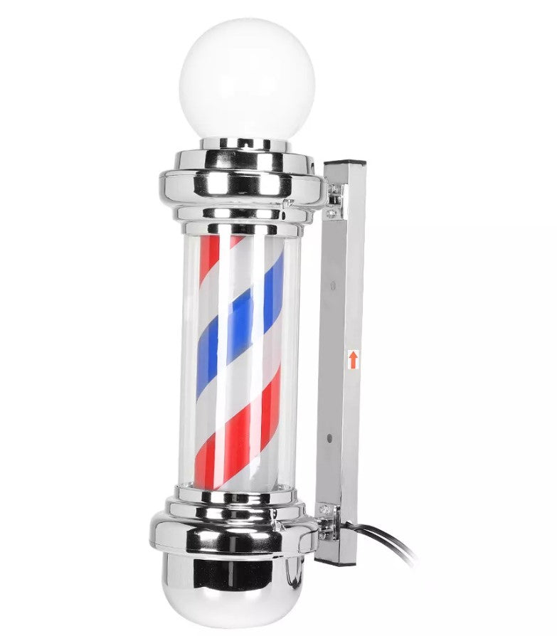 Barber Pole Light with a top lamp