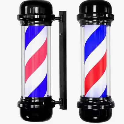 DR Barber Pole Light with Black metal frame