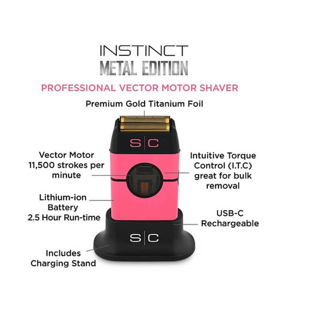 StyleCraft Instinct Shaver - Metal Edition - Pink