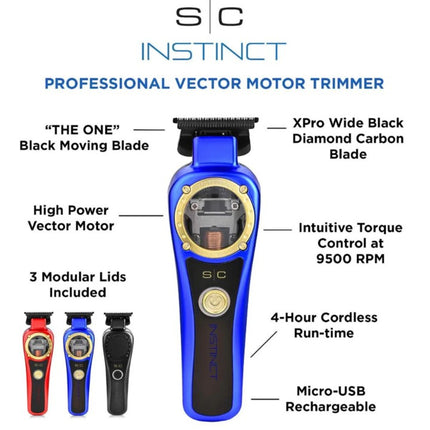 StyleCraft Instinct Professional Vector Motor Cordless Hair Trimmer with Intuitive Torque Control