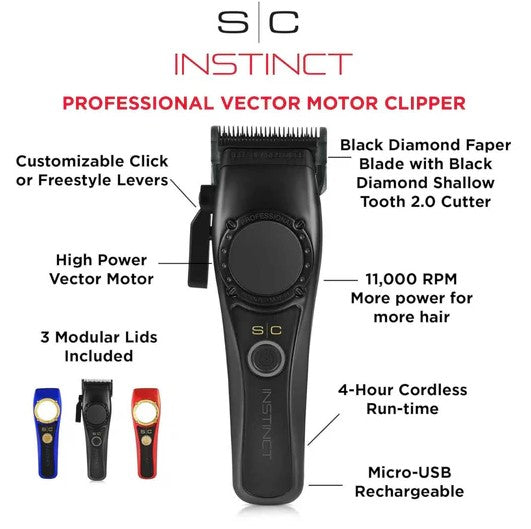 StyleCraft Instinct Professional Vector Motor Cordless Hair Clipper