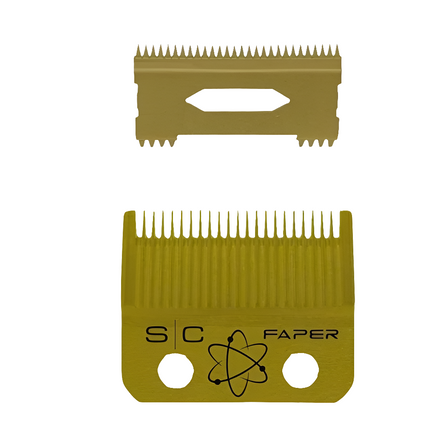 Gamma+ StyleCraft Slim Deep Tooth Faper Blade Set Gold