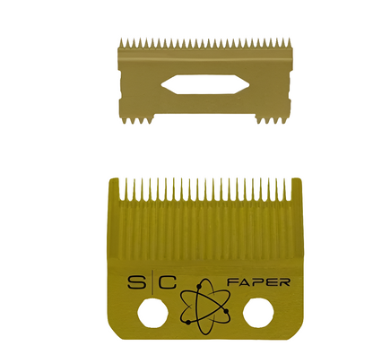 Gamma+ StyleCraft Slim Deep Tooth Faper Blade Set Gold