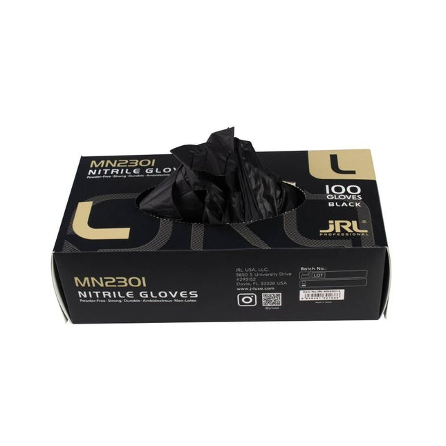JRL Nitrile Gloves Black Large (100)