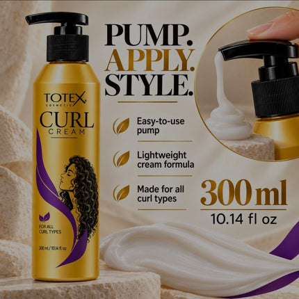 Totex Curl Cream 300ml | Lightweight Hair Styling Cream for All Curl Types