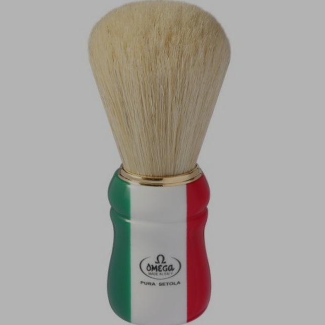 21762 “ITALIAN FLAG” Omega Pure bristle shaving brush