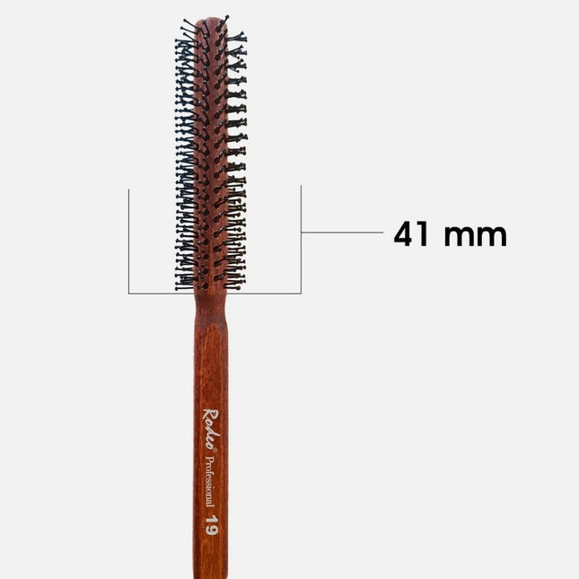 Rodeo Professional | Hair Brush | No. 19 - 41 mm | Wooden Non-Slip Handle
